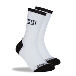 3x NWT MADE HERE Classic Crew Cotton Socks White Black Unisex Socks, S/M